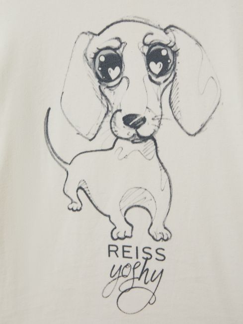 Senior Cotton Print T-Shirt in Ivory Print