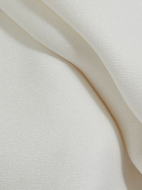 Elisa Off White Textured Corset Detail Maxi Dress