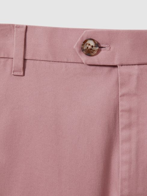 Reiss Dusty Pink Wicket Modern Fit Cotton Blend Chino Shorts