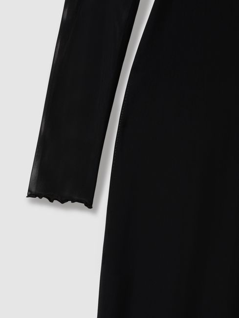 Good American Mesh Maxi Dress in Black