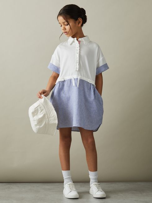 Reiss Ivory Maxy Junior Cotton Shirt Dress