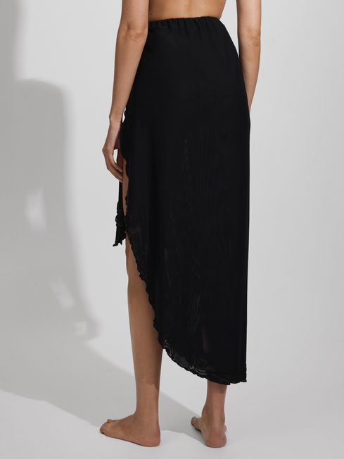 Good American Black Good American Mesh Sarong Skirt