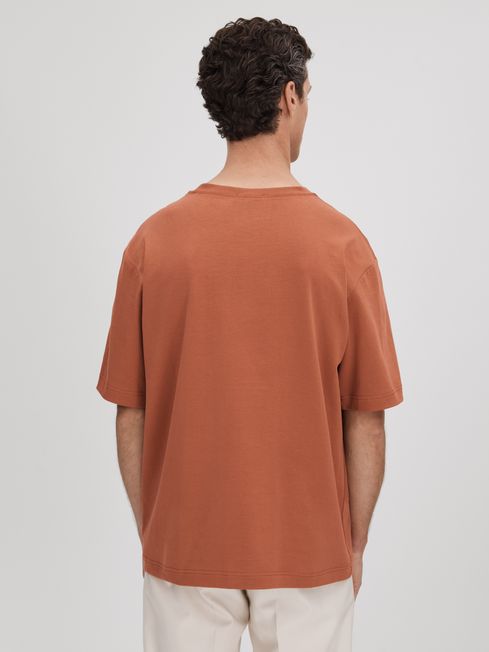 Reiss Raw Sienna Tate Oversized Garment Dye T-Shirt