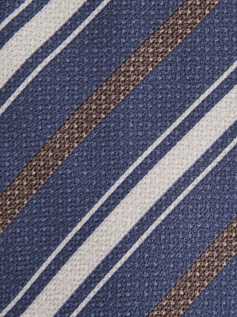 Silk Striped Tie in Indigo