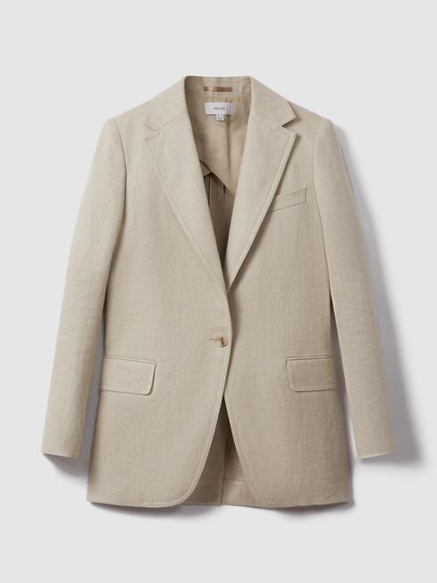 Reiss Cassie Linen Single Breasted Suit: Blazer | REISS USA