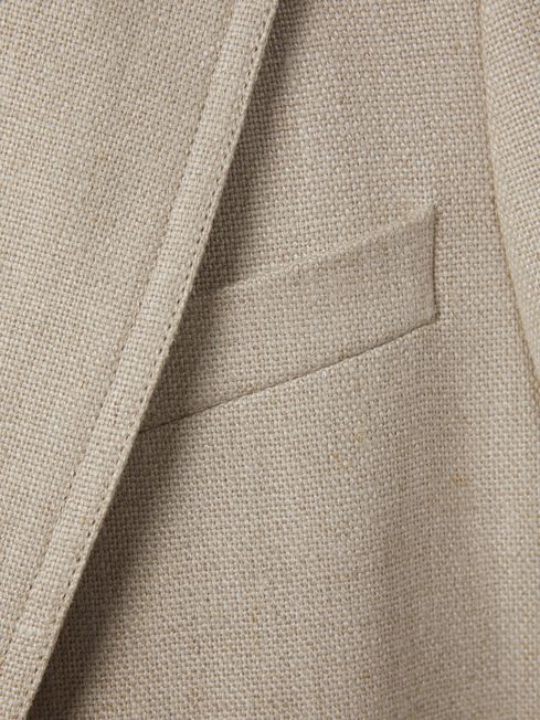 Reiss Natural Cassie Linen Single Breasted Suit Blazer