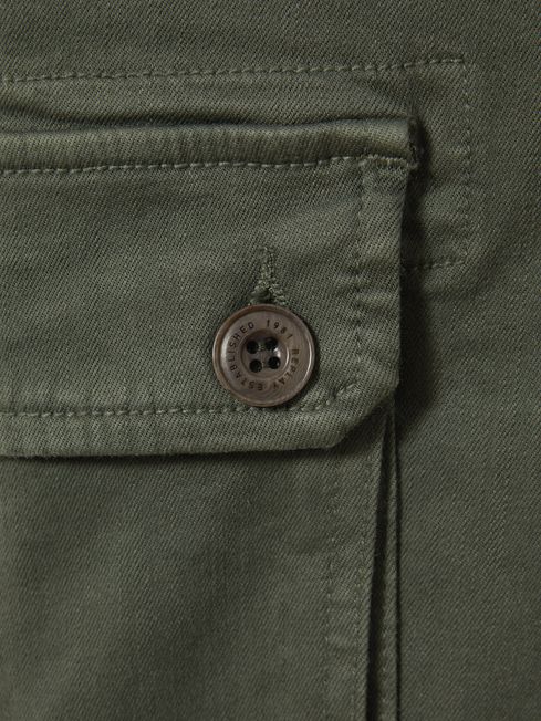 Replay Slim Fit Cargo Trousers in Military Green
