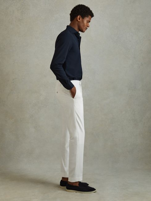 Reiss White Found Relaxed Drawstring Trousers