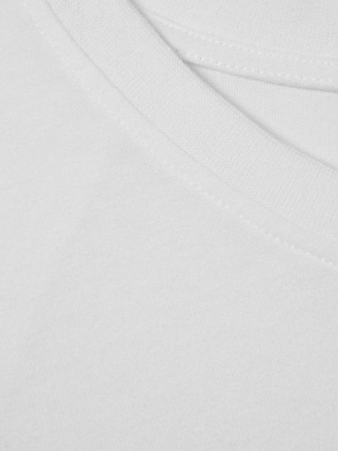 Cotton Crew Neck T-Shirt in White