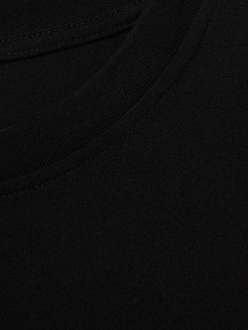 Reiss Black Lois Cotton Crew Neck T-Shirt