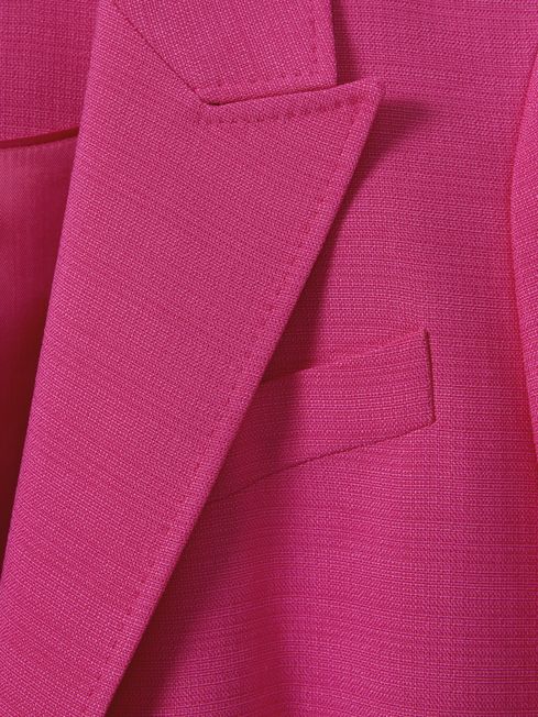 Reiss Pink Hewey Tailored Textured Single Breasted Suit: Blazer