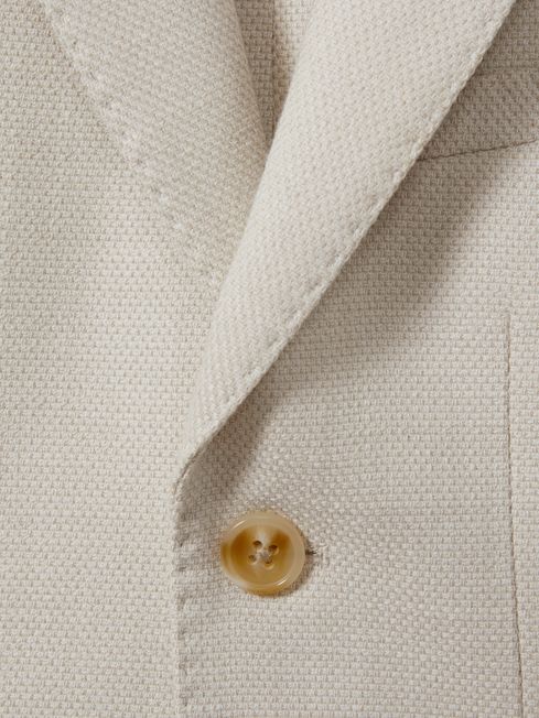 Reiss Stone Aphrodite 3-9 yrs Slub Check Single Breasted Blazer