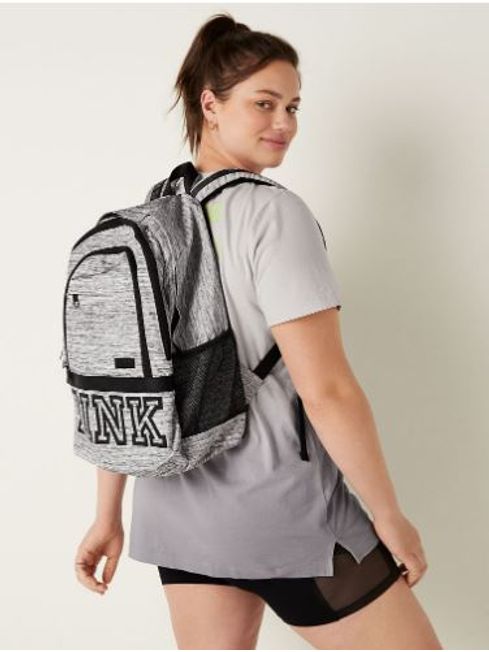 Victoria's Secret PINK Jet Lag Heather Grey College Backpack