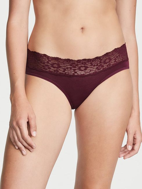 Victoria's Secret Kir Red Posey Lace Waist Hipster Knickers
