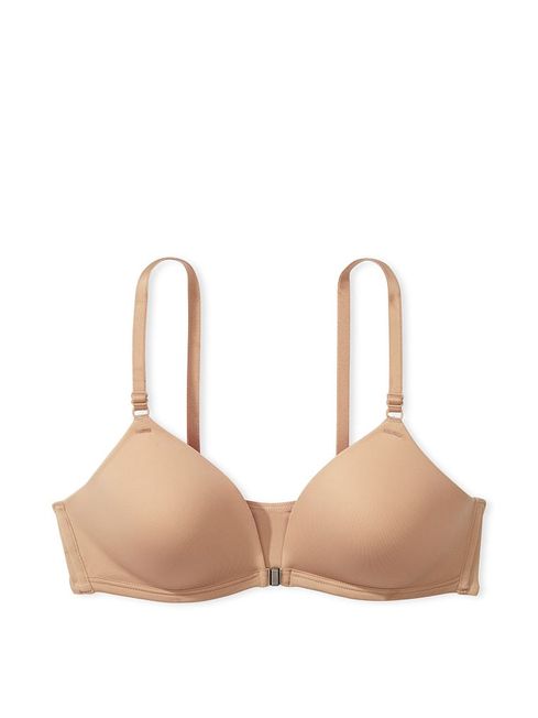 Victoria's Secret PINK Praline Nude Non Wired Lightly Lined Front Close Bra