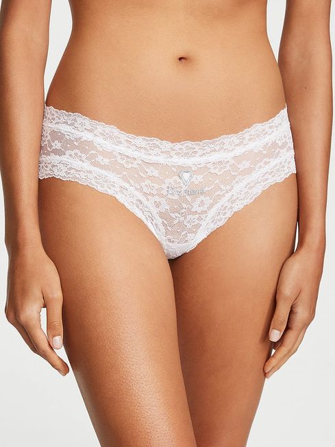 Victoria's Secret White Birthstone Embroidery Cheeky Lace Knickers