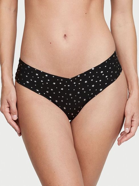 Victoria's Secret Black Twinkle Foil Smooth Thong Knickers