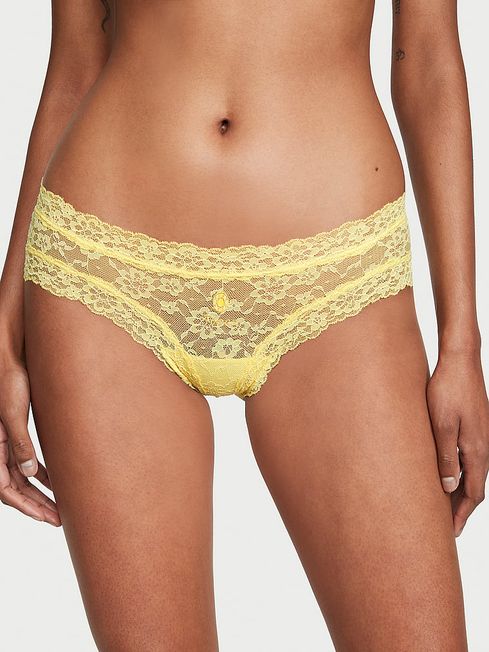 Victoria's Secret Lemon Birthstone Embroidery Cheeky Lace Knickers
