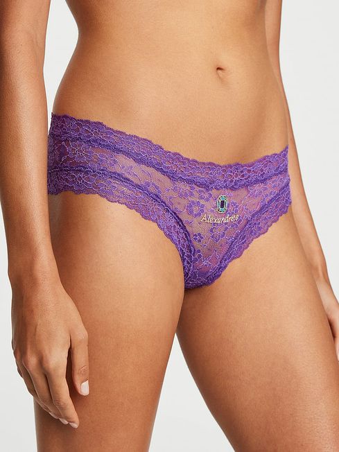 Victoria's Secret New Violetta Birthstone Embroidery Cheeky Lace Knickers