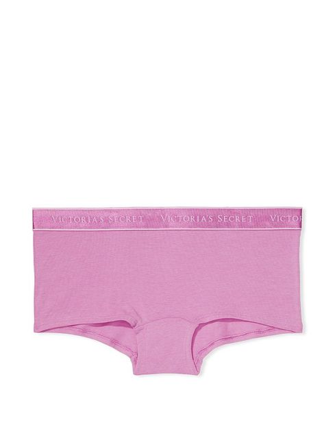 Victoria's Secret Showgirl Purple Cotton Logo Short Panty