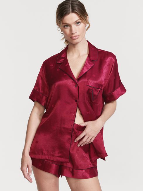 Victoria's Secret Campari Red Satin Short Pyjamas
