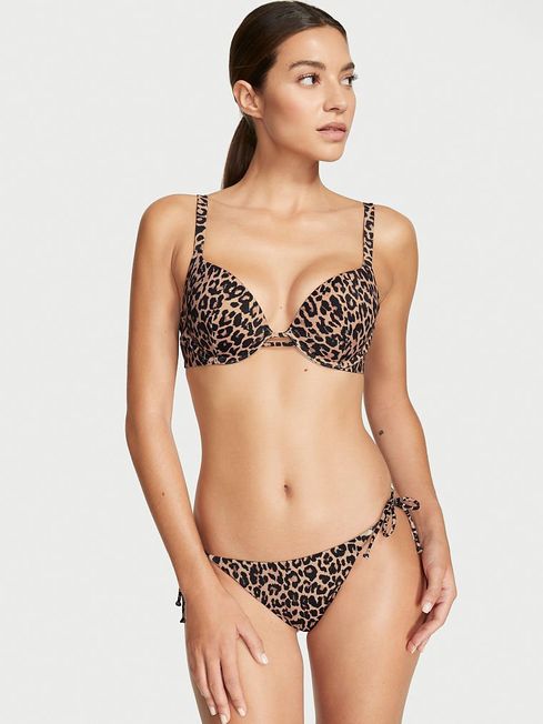 Leopard print tie side bikini discount