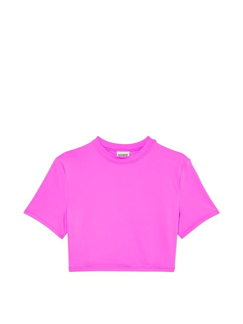 Victoria's Secret PINK Pink Berry Super Soft Micro Fit Stretch Cropped T-Shirt