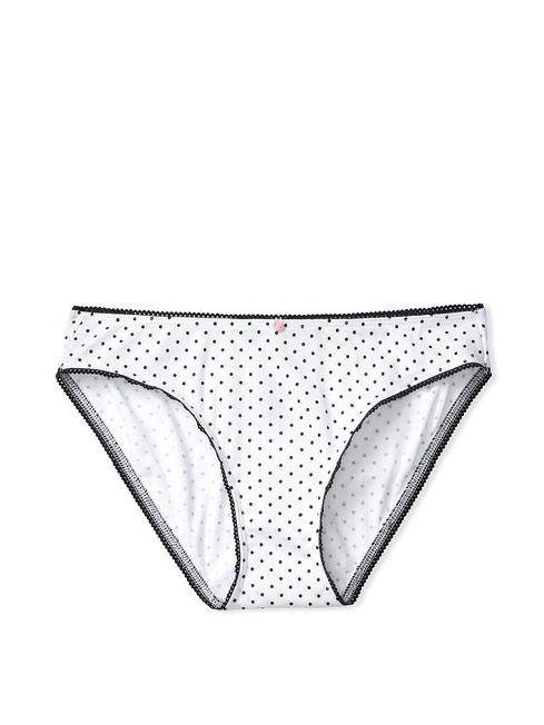 Victoria's Secret White Casual Dot Cotton Bikini Knickers