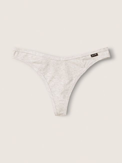 Victoria's Secret PINK Heather Stone Grey Thong Cotton Knickers