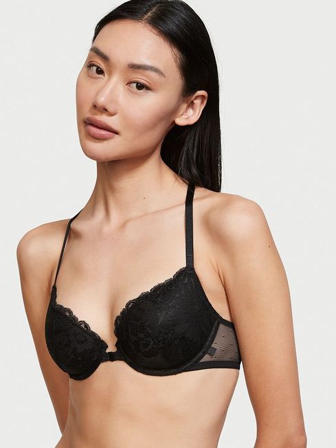 Victoria's Secret Black Lace Front Fastening Lightly Lined T-Shirt Bra