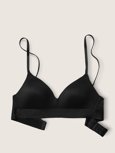 Victoria's Secret PINK Pure Black Smooth Lightly Lined Non Wired T-Shirt Bra