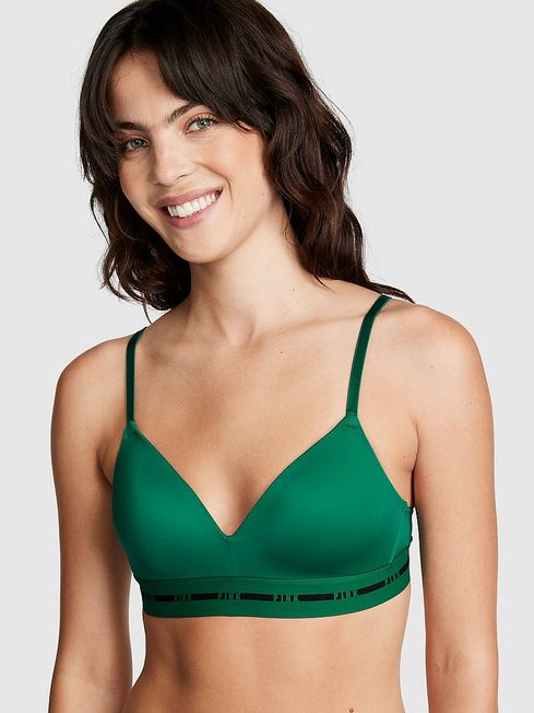 Victoria's Secret PINK Garnet Green Non Wired Lightly Lined Smooth T-Shirt Bra