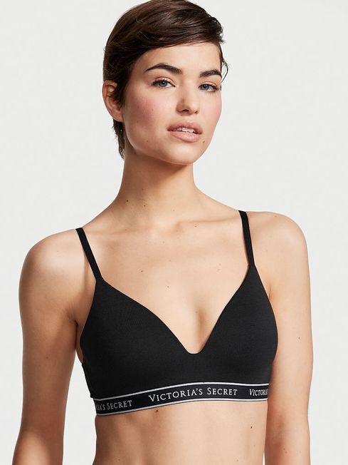 Victoria's Secret Black Logo Non Wired Lightly Lined Bra
