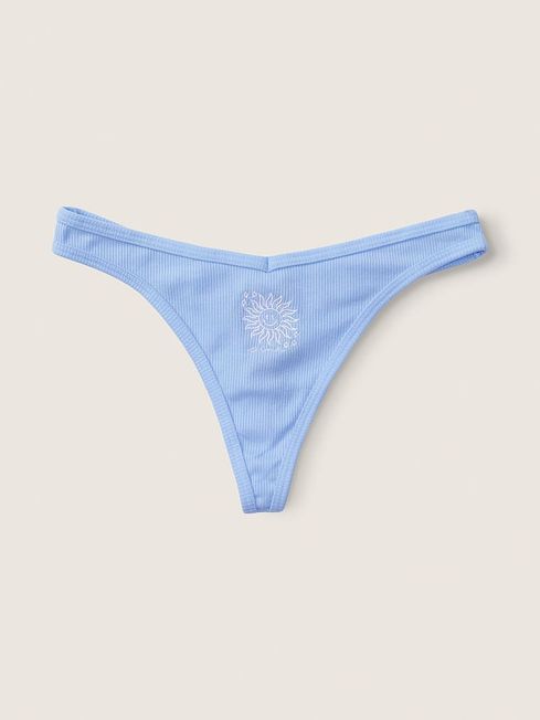 Victoria's Secret PINK Morning Sky Blue Cotton Thong Knickers