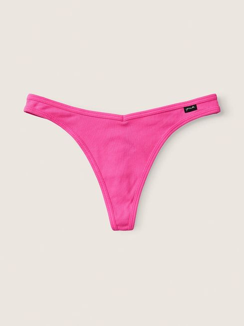Victoria's Secret PINK Atomic Pink Thong Cotton Knickers
