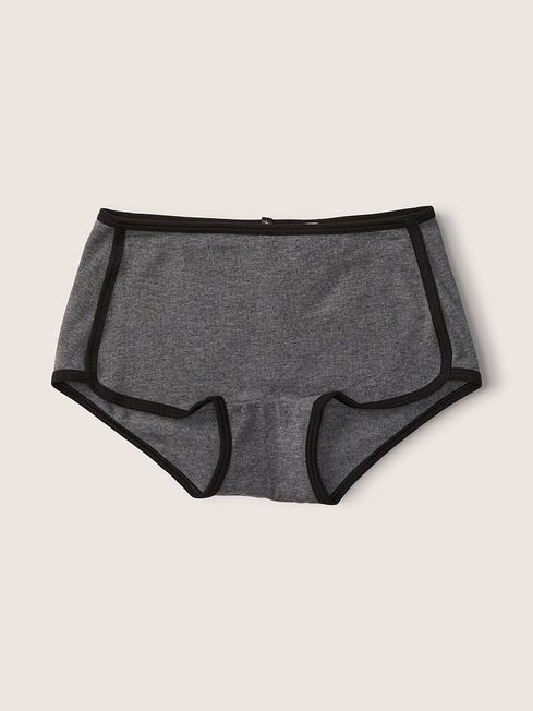 Victoria's Secret PINK Heather Anthracite with Graphic Grey Cotton Short Knickers