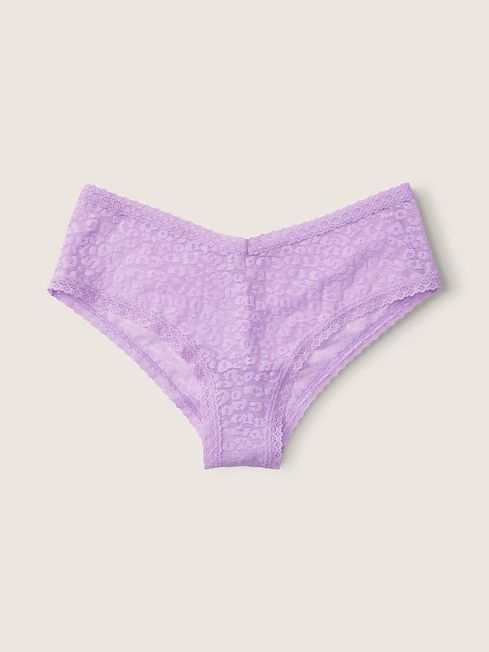 Victoria's Secret PINK Petal Purple Lace Logo Cheeky Knickers