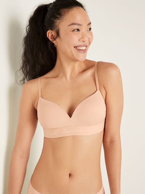 Victoria's Secret PINK Champagne Nude Non Wired Push Up Smooth T-Shirt Bra