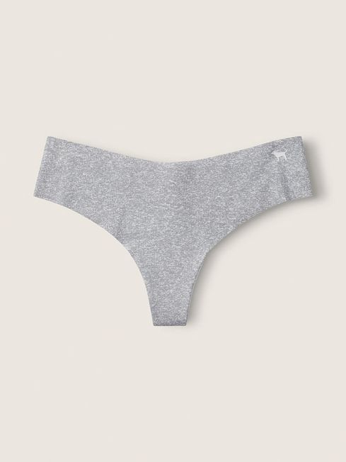Victoria's Secret PINK Heather Grey Thong Smooth No Show Knickers