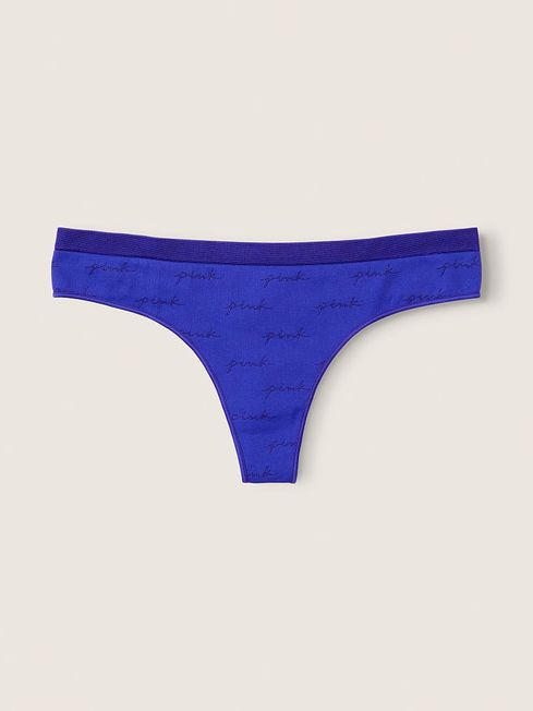 Victoria's Secret PINK Majestic Sapphire Blue Seamless Thong Knickers