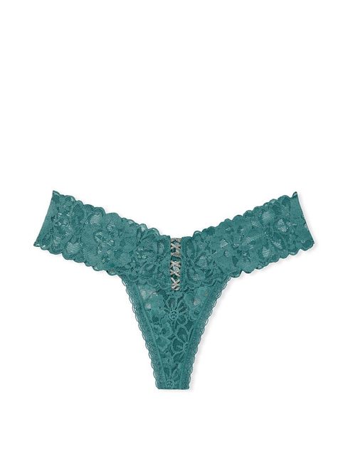 Victoria's Secret French Sage Green Lace Thong Knickers