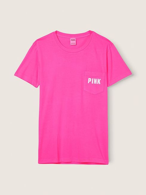 Victoria's Secret PINK Atomic Pink Logo Short Sleeve T-Shirt