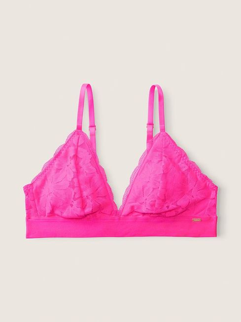 Victoria's Secret PINK Atomic Pink Regular Cup Lace Unlined Triangle Bralette