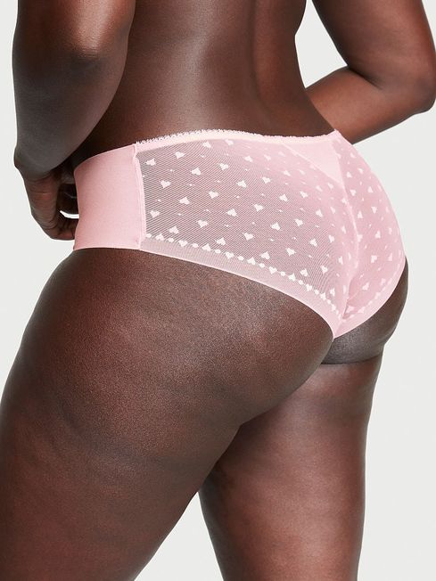 Victoria's Secret Pretty Blossom Pink Heart Lace Cheeky Knickers
