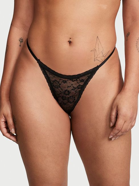Victoria's Secret Black Lacie String Thong Knickers
