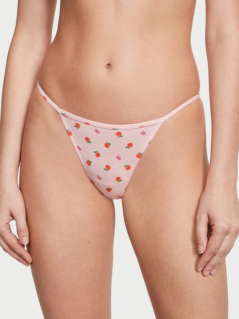 Victoria's Secret Pretty Blossom Sweet Peach Pink Printed G String Knickers