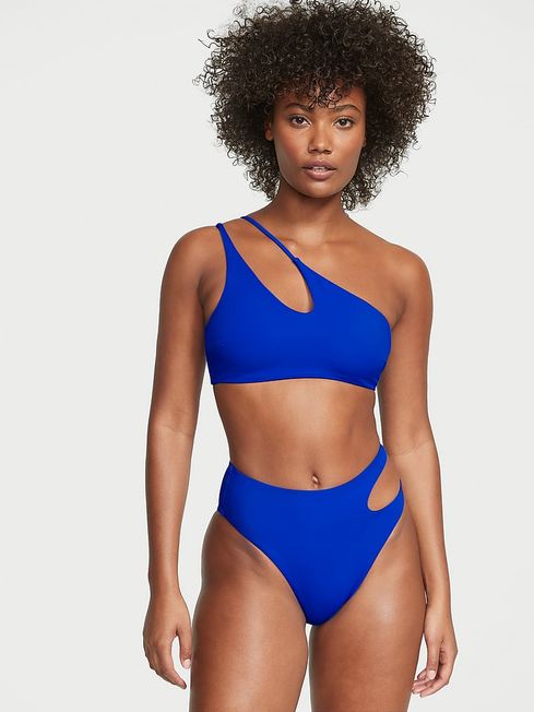 Victoria's Secret Blue Oar Cut Out One Shoulder Swim Bikini Top