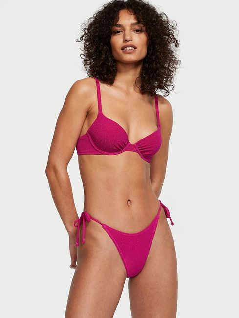 Victoria's Secret Forever Pink Brazilian Shimmer Swim Bikini Bottom