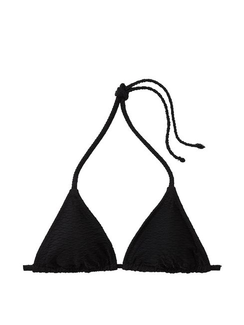 Victoria's Secret Black Fishnet Triangle Swim Bikini Top