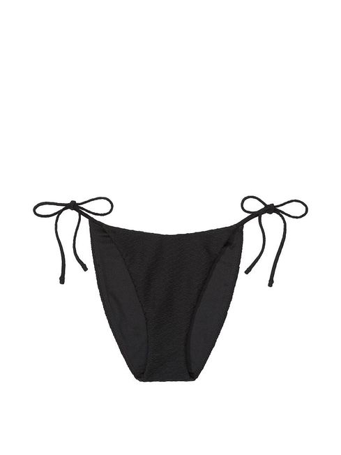 Victoria's Secret Black Fishnet Tie Side High Leg Swim Bikini Bottom
